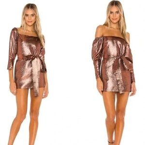 Michael Costello x Revolve Hadley Mini Dress - Bronze